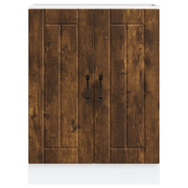 vidaXL Spoelbakonderkast Lucca bewerkt hout gerookt eikenkleurig