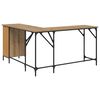 vidaXL Bureau Artisan Eiken 141 x 141 x 75 cm Bewerkt hout