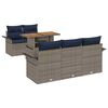vidaXL Tuin Sofa Set 6 st grijs en marineblauw