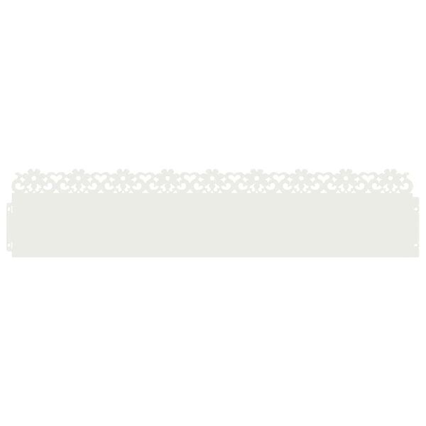 vidaXL Gazonranden 10 pcs Wit 103 x 0,05 x 22 cm Staal