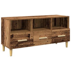 vidaXL TV-kast met lade Oudhout 102 x 36 x 50 cm Bewerkt hout