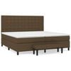 vidaXL Boxspring met matras stof donkerbruin 200x200 cm