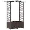 vidaXL Verhoogd Bed met Trellis en Dak Bruin 125 x 40 x 138 cm PP