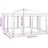 vidaXL Partytent met 8 mesh zijwanden 4x4 m HDPE wit