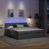 vidaXL Ottoman bed met matrassen en LED's 160x200cm stof donkergrijs
