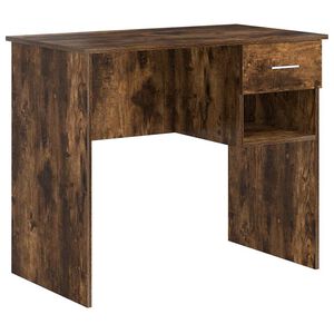 vidaXL Bureau Gerookt eiken 90 x 49 x 75 cm Bewerkt hout