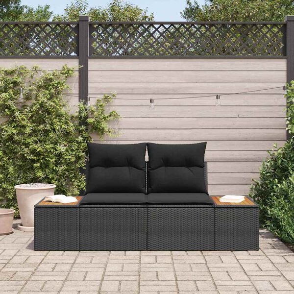 vidaXL Tuinbank Zwart 184 x 62 x 85cm poly rattan