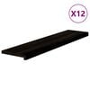 vidaXL Traptreden 12 st 110x25x2 cm massief eikenhout bruin-zwart