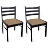 vidaXL Eetkamerstoelen 2 st massief rubberwood en fluweel bruin