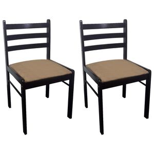 vidaXL Eetkamerstoelen 2 st massief rubberwood en fluweel bruin