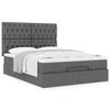vidaXL Ottoman bed met matras 140x200cm stof donkergrijs