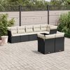 vidaXL 8-delige Loungeset met kussens poly rattan zwart