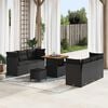 vidaXL Tuin Sofa Set met kussen 9 pcs Zwart poly rattan