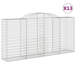 vidaXL Schanskorven 13 st gewelfd 300x50x140/160 cm ijzer