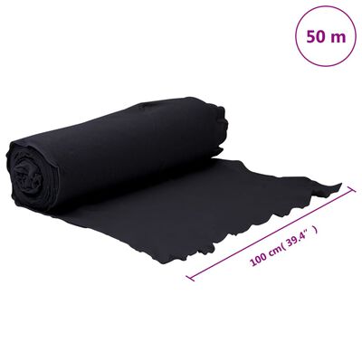 vidaXL Geotextielmembraan 1x50 m polyestervezel zwart