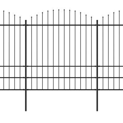 vidaXL Tuinhek met speren bovenkant (1,75-2)x3,4 m staal zwart