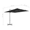 vidaXL Zweefparasol met stalen paal 250x250 cm zwart