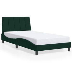 vidaXL Bedframe zonder matras "Hanko" 100x200 cm fluweel donkergroen