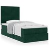vidaXL Ottoman bed met matrassen 90x200cm fluweel donkergroen
