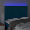 vidaXL Hoofdbord LED 144x5x118/128 cm fluweel donkerblauw