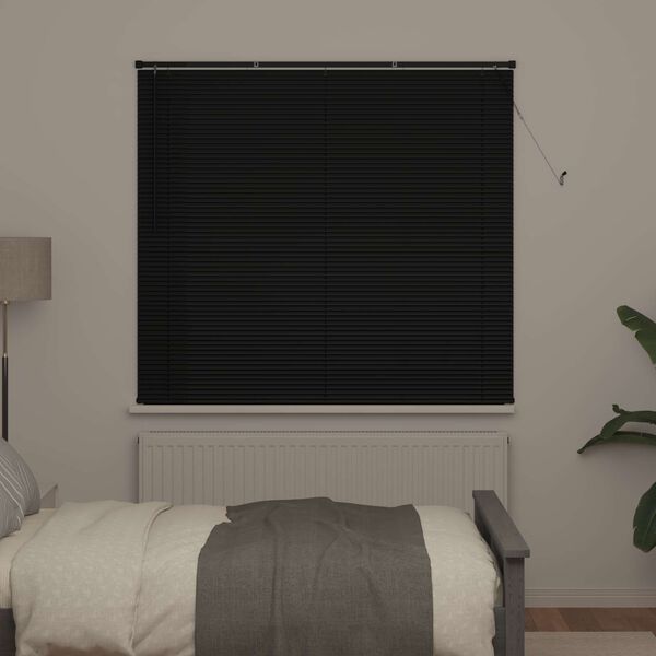 vidaXL Venetiaanse Blind Verstelbaar Zwart 150 x 150 cm PVC
