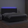 vidaXL Boxspring met matras en LED kunstleer zwart 200x200 cm