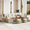 vidaXL Tuin Sofa Set met kussen 10 pcs Beige Poly riet
