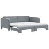 vidaXL Slaapbank onderschuifbed en matrassen 90x200 cm stof lichtgrijs