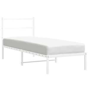 vidaXL Bedframe met hoofdbord metaal wit 80x200 cm