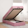 vidaXL Ottoman bed met matras 80x200cm fluweel roze