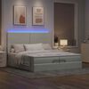 vidaXL Ottoman bed met matrassen en LED's 200x200cm fluweel lichtgrijs
