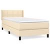vidaXL Boxspring met matras stof cr&egrave;mekleurig 90x200 cm
