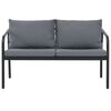 vidaXL Tuinbank tweezits met kussens aluminium grijs