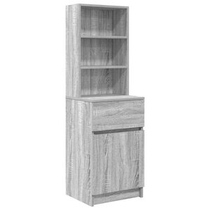 vidaXL Nachtkastje 39x35x125 cm bewerkt hout grijs sonoma eikenkleurig