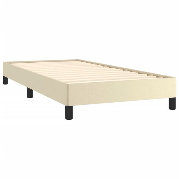 vidaXL Bedframe kunstleer cr&egrave;mekleurig 90x190 cm