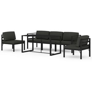 vidaXL 6-delige Loungeset met kussens aluminium antracietkleurig