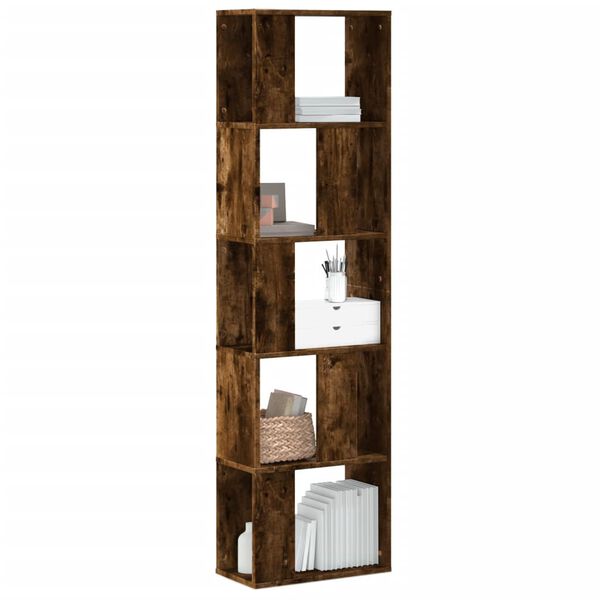 vidaXL Boekenkast 5-laags 45x23,5x162,5 cm bewerkt hout gerookt eiken