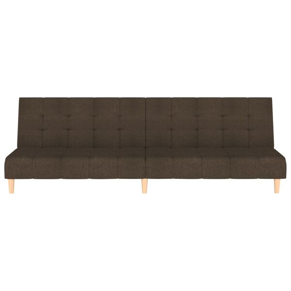 vidaXL Slaapbank 2-zits stof donkerbruin