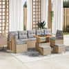 vidaXL Tuin Sofa Set met kussen met opslag 10 pcs Beige en Licht Grijs