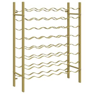 vidaXL Wijnrek voor 48 flessen metaal goudkleurig