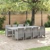 vidaXL Tuin Eetset 9 pcs Wit Polypropyleen