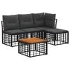 vidaXL Buiten bankenset 5 st Zwart en Donkergrijs Polyester