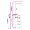 vidaXL Hoge kast 34,5x34x180 cm bewerkt hout wit