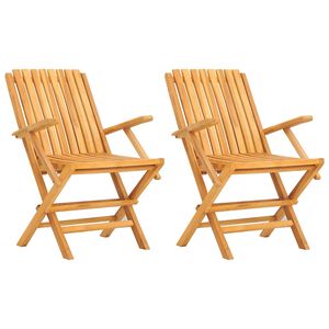 vidaXL Opklapbare stoelen, 2 stuks, 61x67x90 cm, massief teakhout