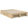 vidaXL Bedframe met hoofdeinde Sonoma Eiken 140 x 200 cm Bewerkt hout