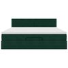 vidaXL Ottoman bed met matras en LED's 180x200 cm fluweel donkergroen