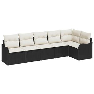 vidaXL Tuin Sofa Set Zwart poly rattan
