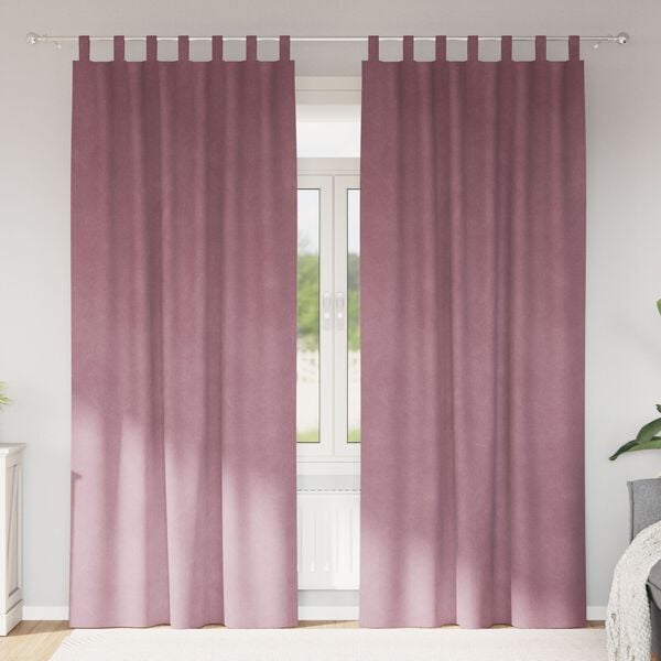 vidaXL Verduisterende gordijnen 2 pcs Donkerroze 140 x 225 cm Fluweel