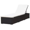 vidaXL Ligbed met cr&egrave;mewit kussen poly rattan bruin