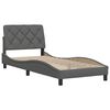vidaXL Bedframe zonder matras 90x190 cm stof donkergrijs
